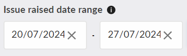 Issue Raised Date Range
