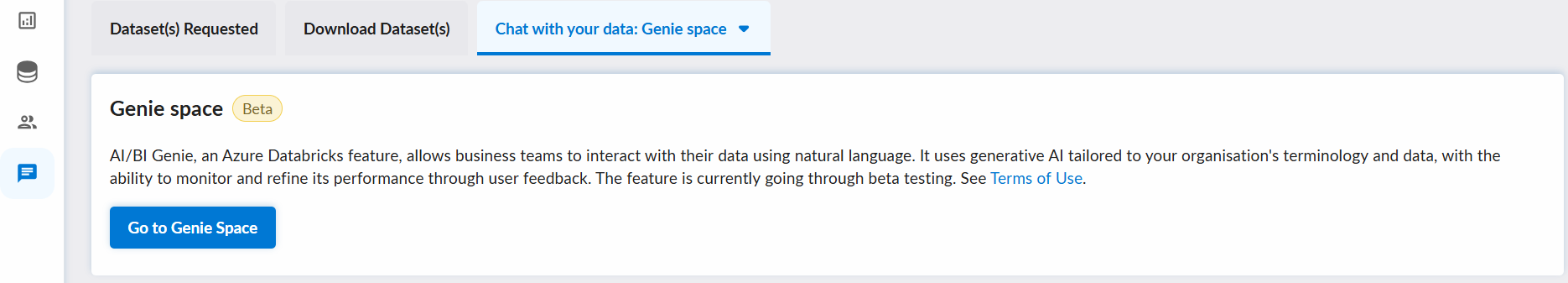 Genie space for fulfilled requests