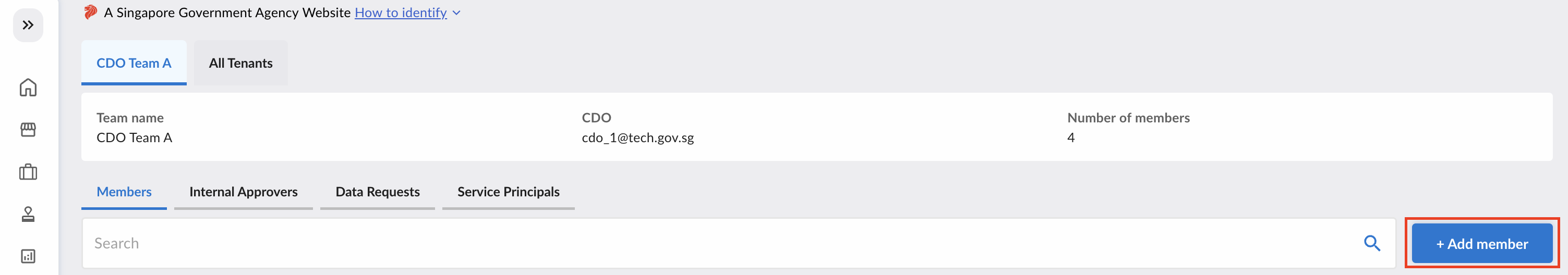 CDO Add Member Button