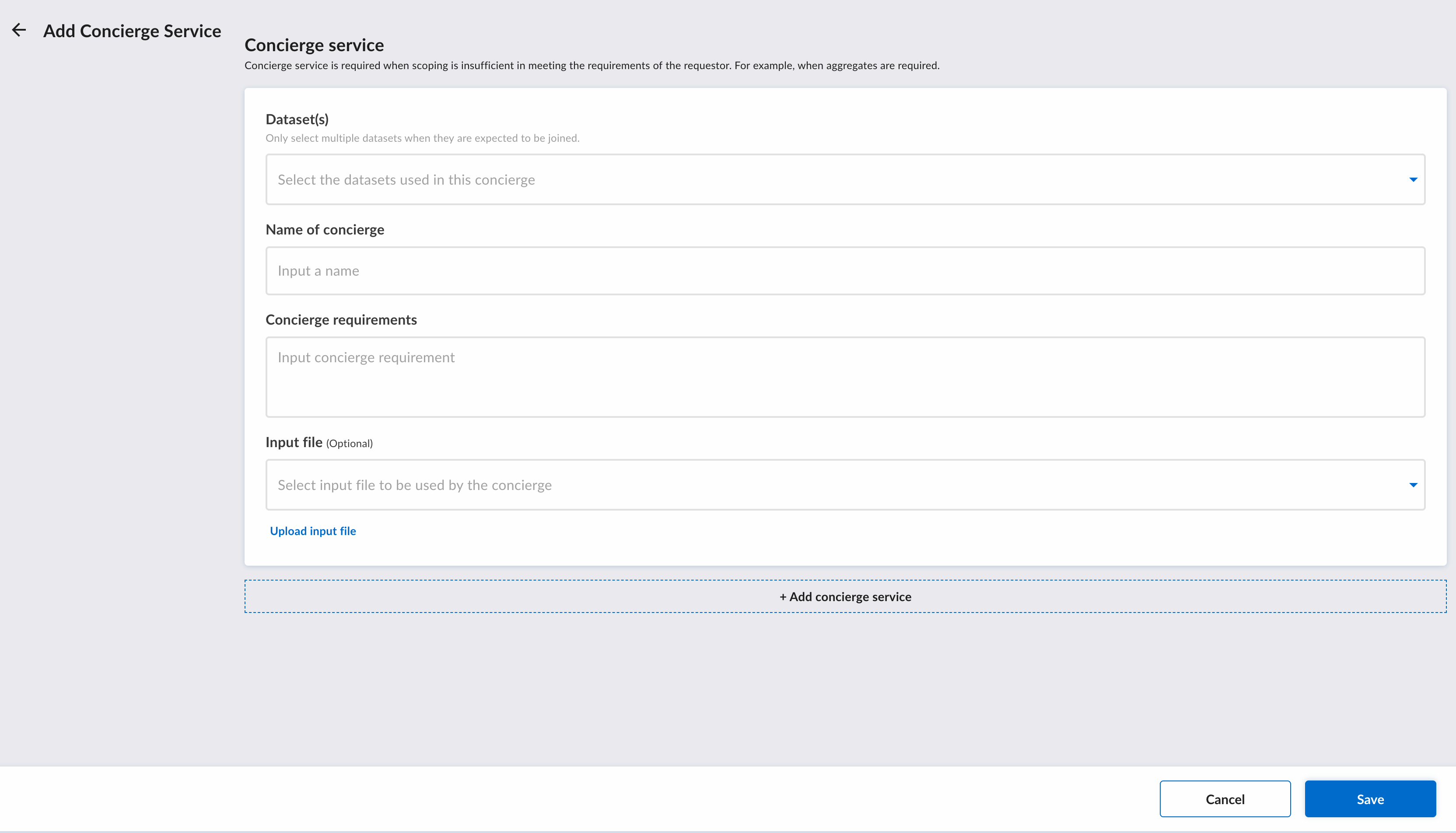 Add Concierge Service Form
