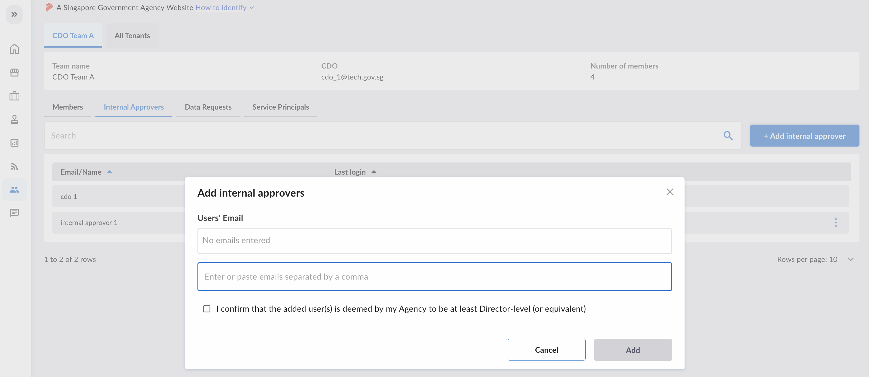 Add IA Dialog