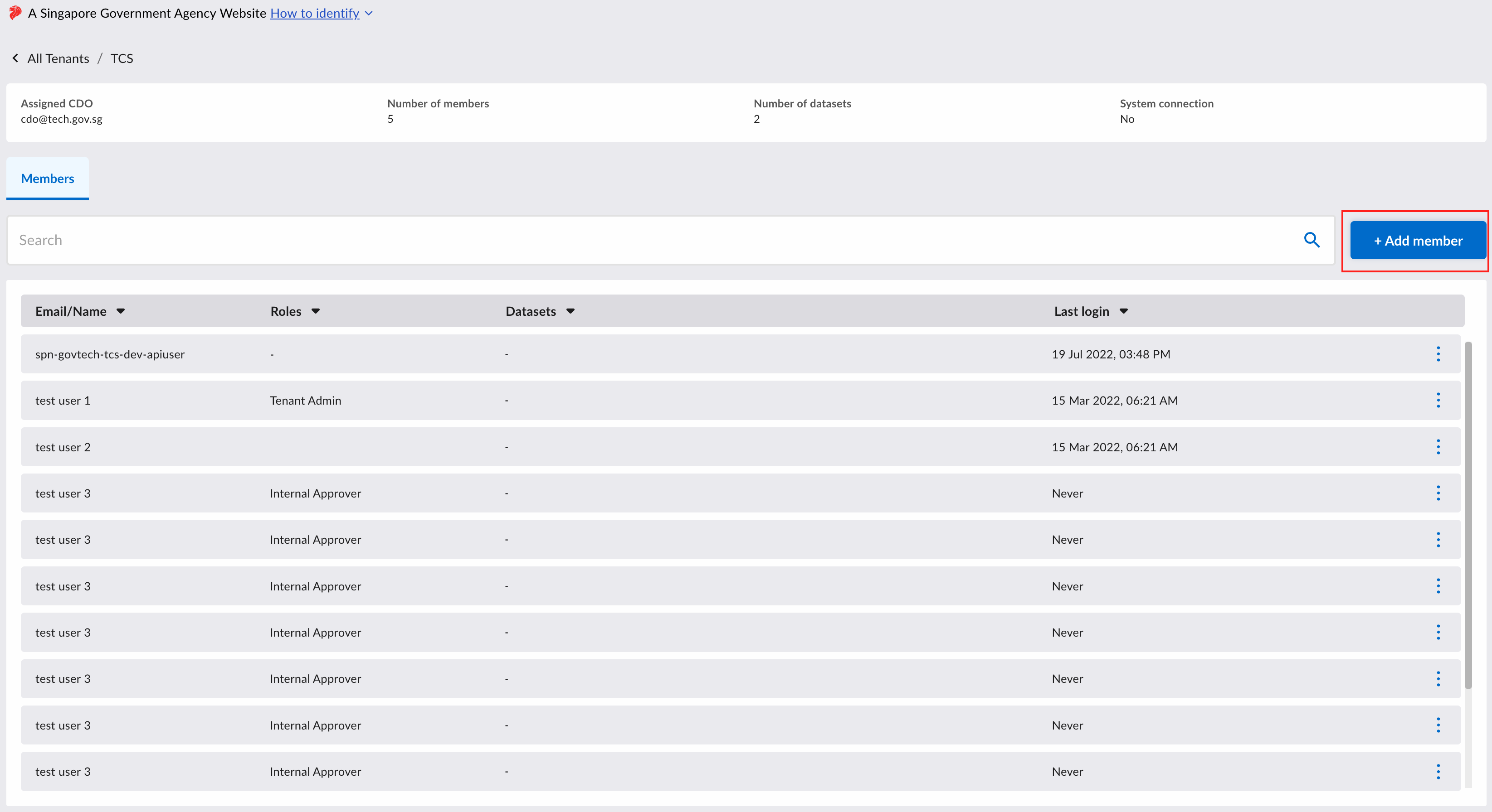 Add user to Tenant
