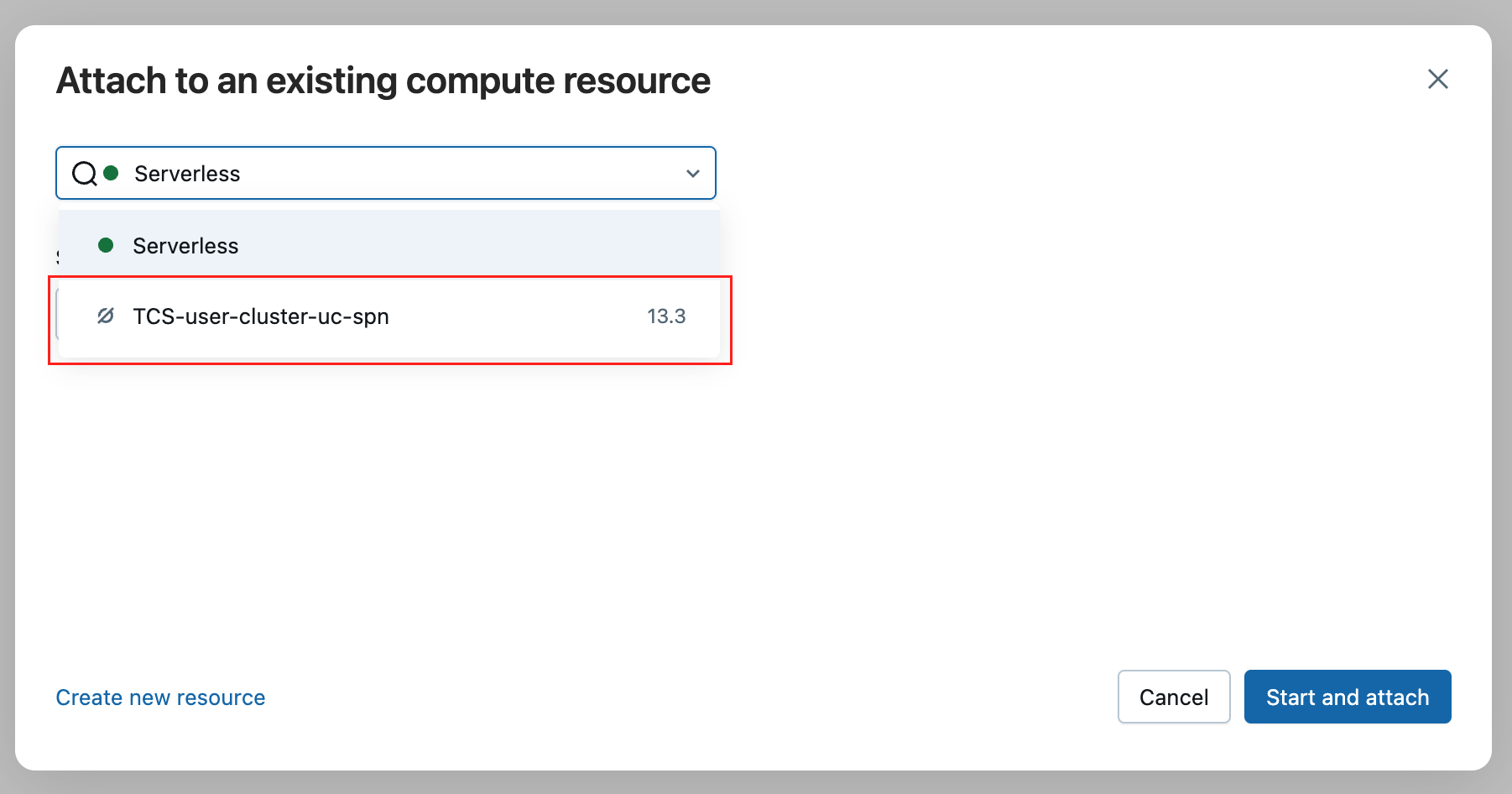 Cluster selection with pop up