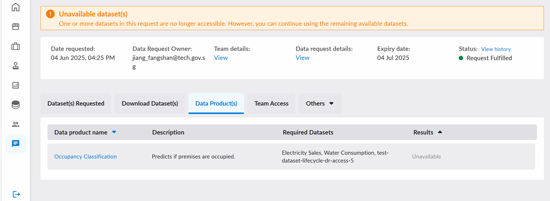 Data Product Page