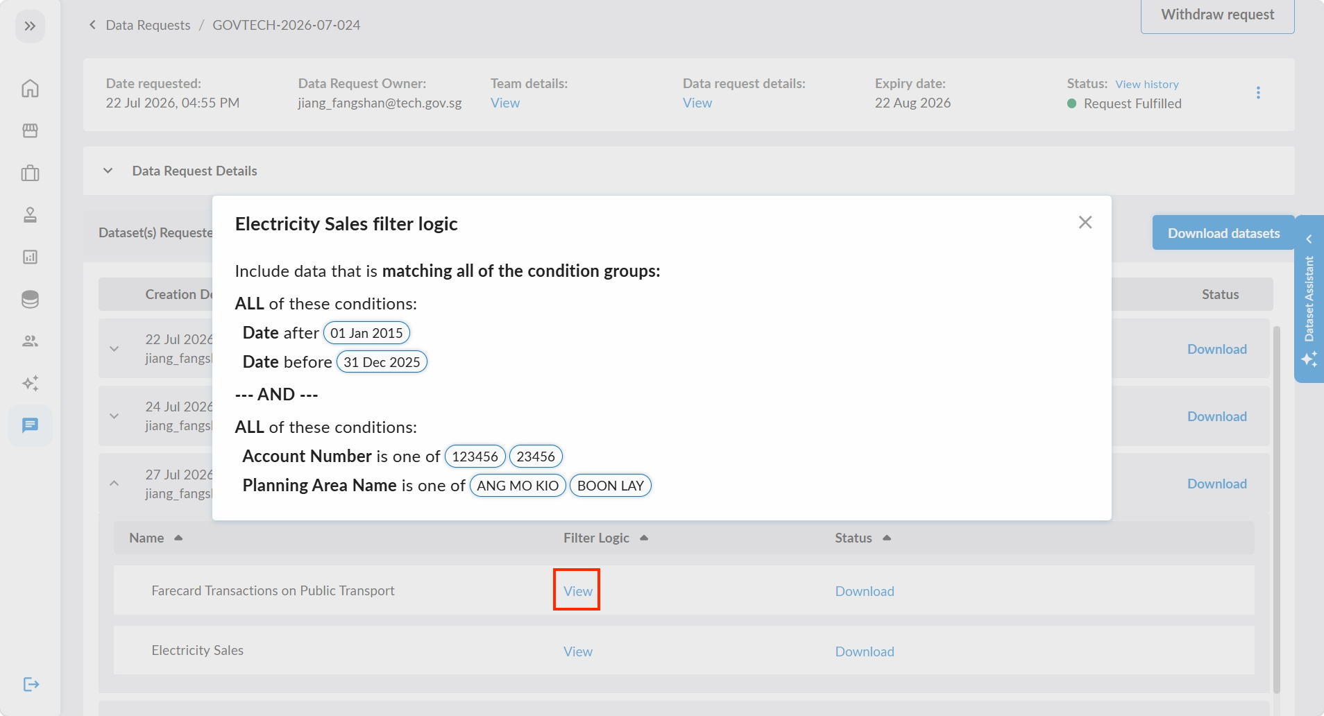 Filter Logic Dialog