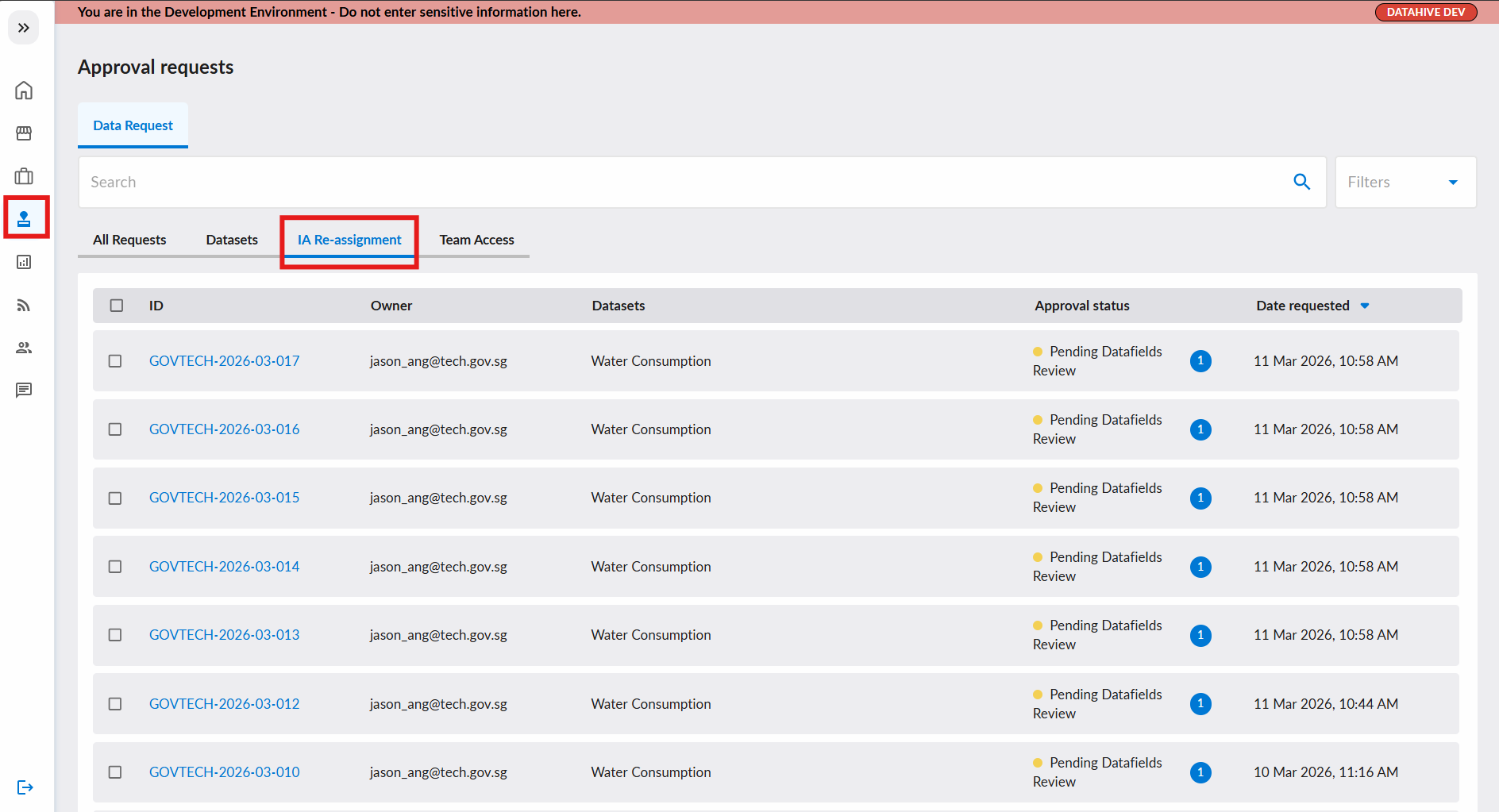 IA Re-assignment Tab