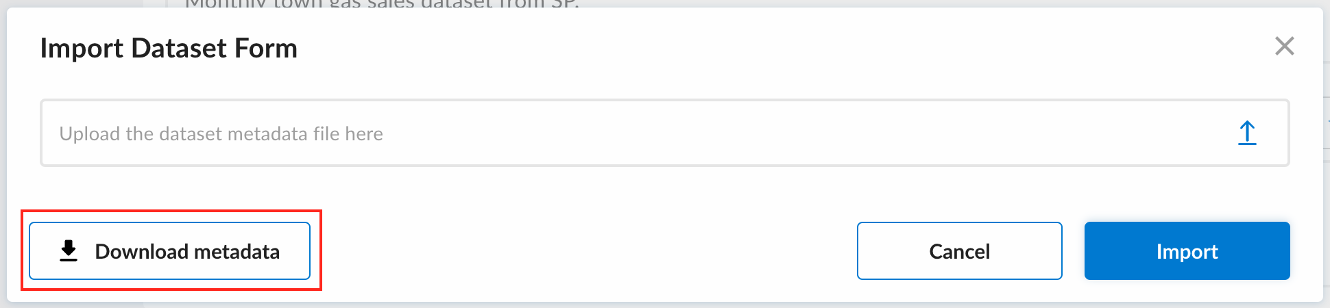 Import Metadata Popup