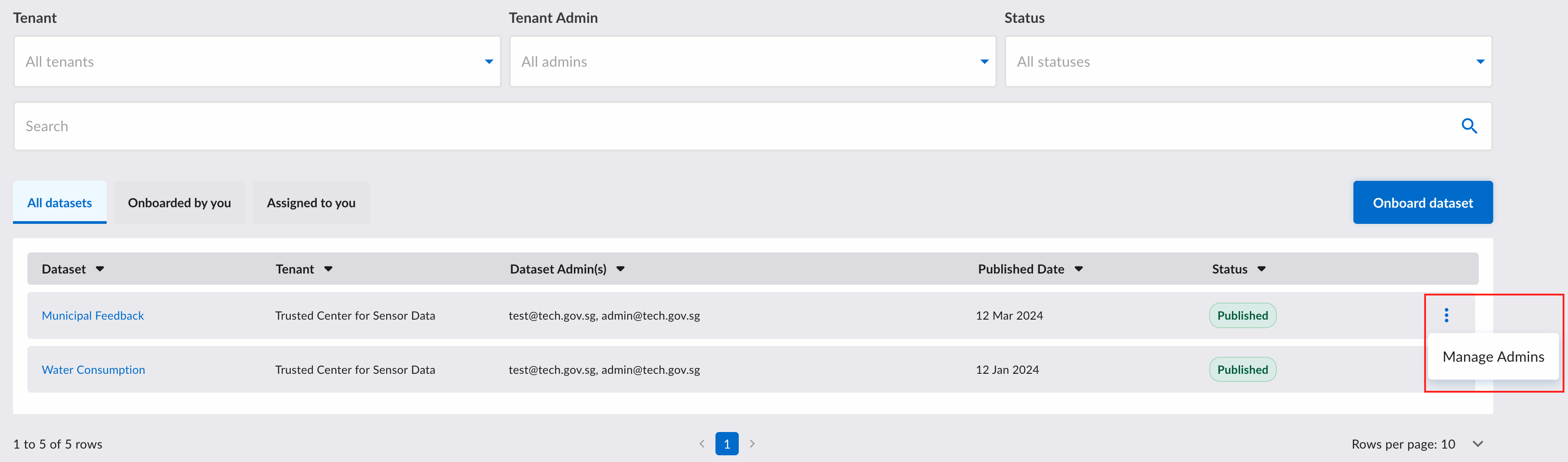 Manage Admins