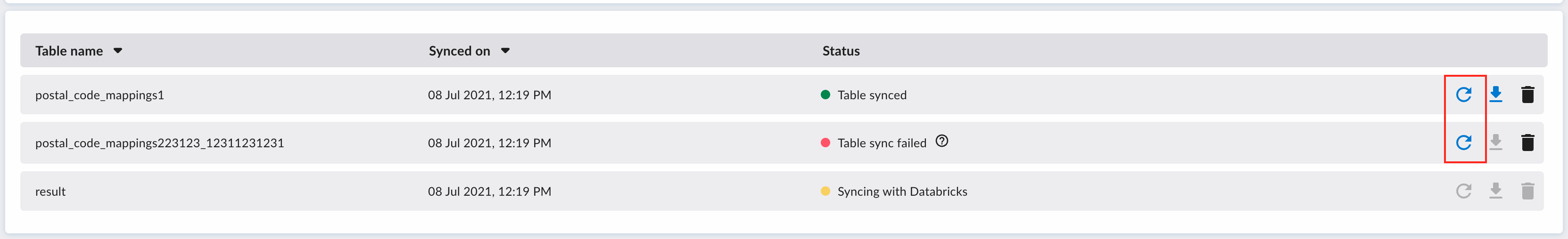 Resync From Databricks