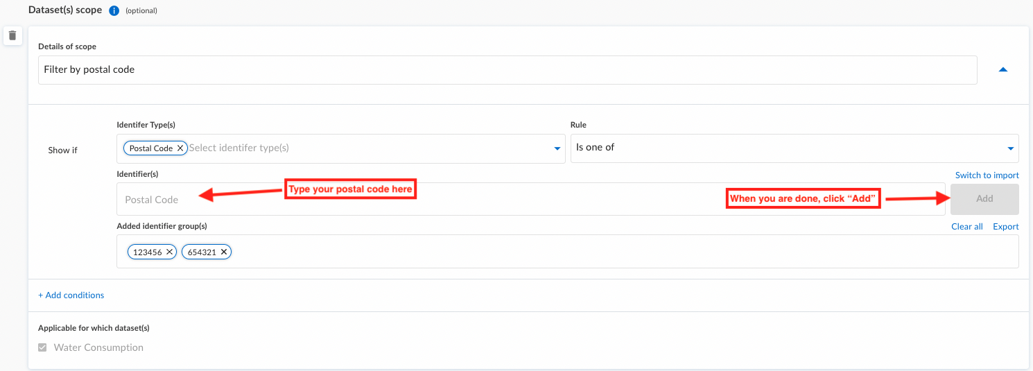 Postal Code Filter